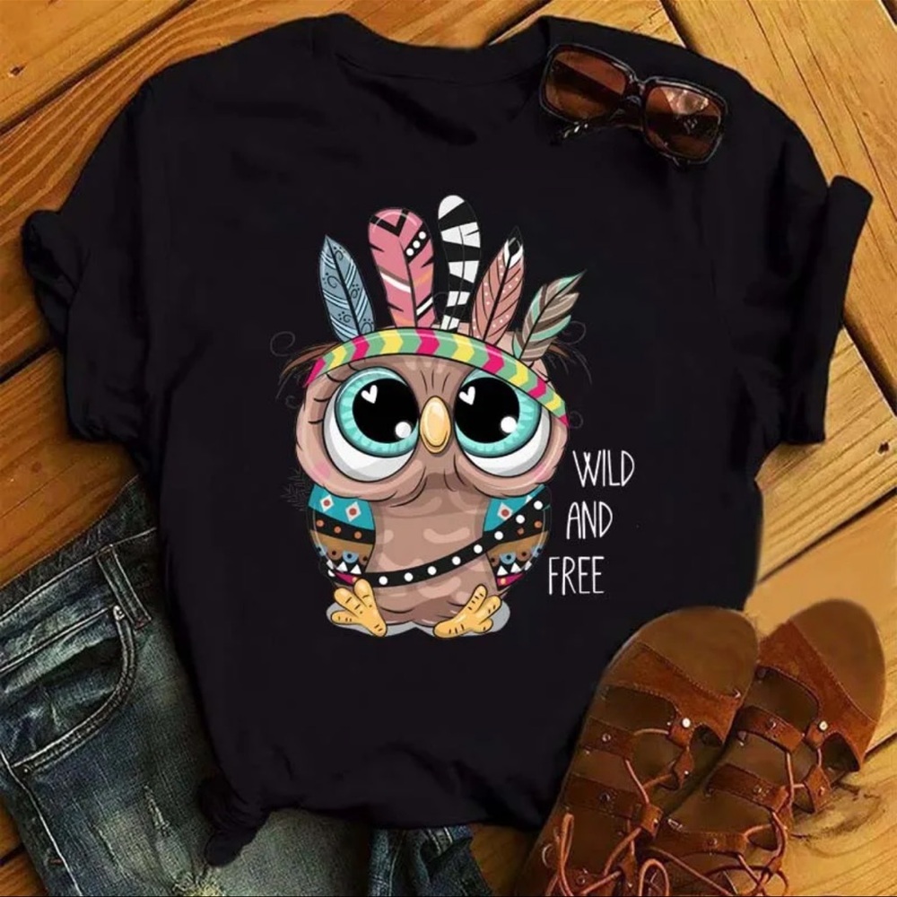 Black Owl Graphic T-Shirt